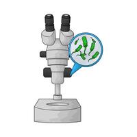 illustration of lab microscope and bacteria vector