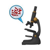 Laboratory microscope with cell illustration vector