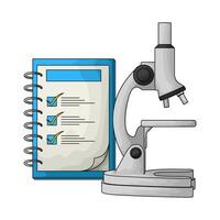 lab report and microscope vector