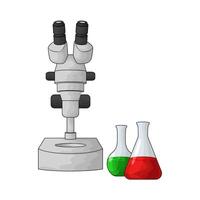 microscope with flask illustration vector