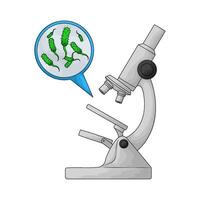 microscope with bacteria illustration vector