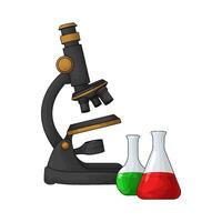 black microscope with flask vector