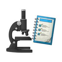 microscope with checklist illustration vector