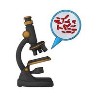 Laboratory microscope and cell illustration vector