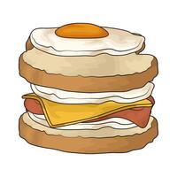 sandwich with egg vector