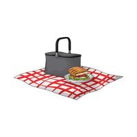 Sandwich with basket on picnic carpet vector