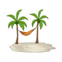 illustration of hammock on coconut tree vector