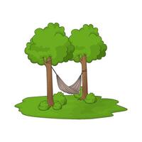illustration of best hammock on a tree vector