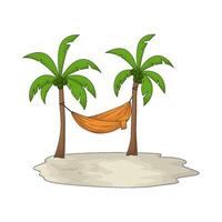 illustration of hammock on beach vector