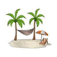 hammock with beach chair vector