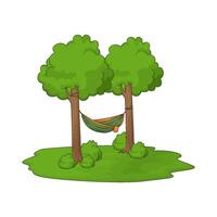 illustration of best hammock on a trees vector