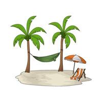 hammock on the beach vector