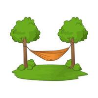 illustration of best hammock on trees vector
