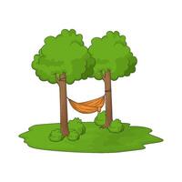 best orange hammock on tree vector