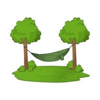 best green hammock on tree vector