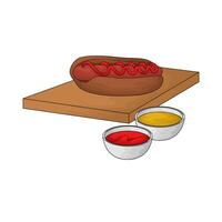 combination of flavors in a hotdog vector