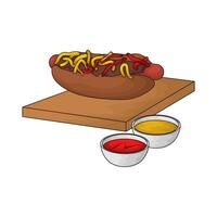 hotdog with two sauce vector