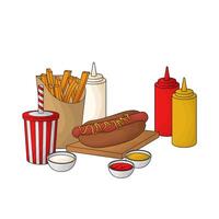 illustration of hotdog combo package vector