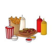 illustration of combo package with two hotdogs vector
