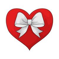 red heart with ribbon illustration vector