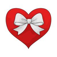 red heart with ribbon vector