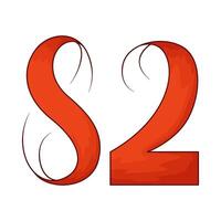 Number 82 illustration vector