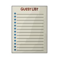 Illustration of guest list vector