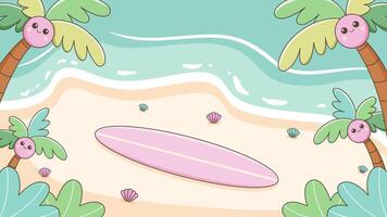 Cheerful and Colorful Kawaii Summer Theme Background vector