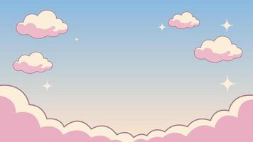 Fluffy Cartoon Cloud Background for Creative Animations vector