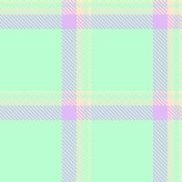 Pastel plaid pattern, soft mint green base with lavender, peach, and pale yellow stripes. Perfect for textile design, website backgrounds, stationery, or springsummer themed projects. vector