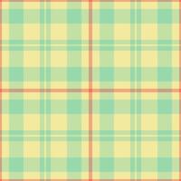 Delightful pastel plaid pattern in soft yellow, mint green, and coral. Perfect for springsummer designs, textiles, or website backgrounds. Evokes feelings of freshness and optimism. vector