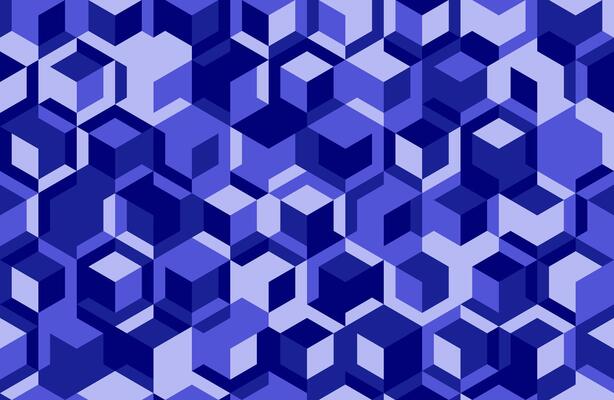 Abstract blue isometric cube pattern. Dynamic, modern design ideal for tech, presentations, or website backgrounds. Suggests innovation, connectivity, and data flow.