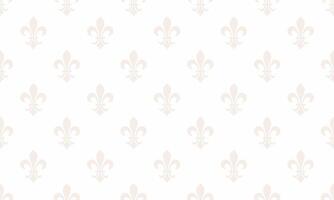 A white and beige fleur de lis wallpaper pattern vector