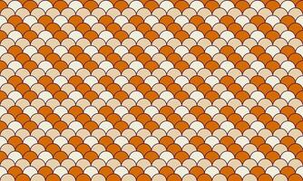 Vibrant orange and cream fish scale pattern. A seamless, repeating design ideal for textile prints, website backgrounds, or decorative projects. vector