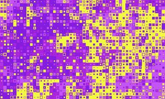 Abstract vibrant purple and yellow square mosaic pattern. Perfect for tech, digital, modern design projects, backgrounds, and website banners. vector