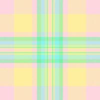 Pastel plaid pattern in soft pink, yellow, and green hues. Perfect for springsummer designs, textiles, backgrounds, and packaging. Evokes feelings of happiness, serenity, and gentle femininity. vector