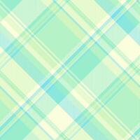 Towel fabric pattern, flowing texture plaid seamless. Packaging tartan check textile background in light and mint colors. vector