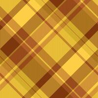 Good tartan seamless, halloween fabric background textile. Other plaid texture check pattern in amber and yellow colors. vector