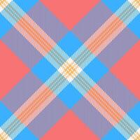 Ethnic seamless tartan , commerce texture textile check. Occupation pattern plaid fabric background in red and cyan colors. vector