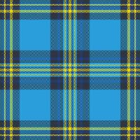 Vibrant blue, yellow, and navy plaid pattern. Ideal for textile design, fashion, website backgrounds, or scrapbooking projects. vector