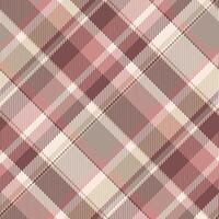 Elegant diagonal plaid pattern in soft blush, beige, and brown tones. Perfect for textile design, website backgrounds, or stylish branding. vector