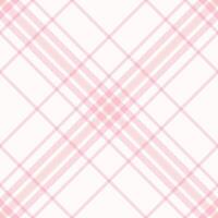 Delicate pink and white plaid pattern. Perfect for backgrounds, textiles, or feminine designs. The subtle pastel hues evoke feelings of calmness and sweetness, ideal for branding or website design. vector