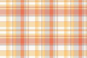 Pajamas texture tartan , art textile seamless pattern. 1950s plaid check background fabric in white and amber colors. vector