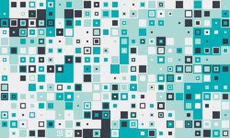 Abstract teal, white, and dark gray square pattern. Modern geometric design ideal for website backgrounds, tech presentations, or digital art projects. Represents data, connectivity, or pixel art. vector