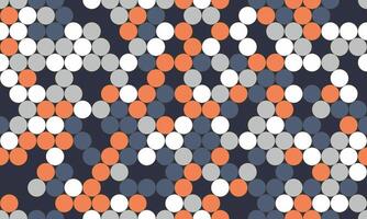 Abstract geometric pattern of overlapping circles in muted orange, gray, and white on a dark background. Ideal for website backgrounds, textile designs, or modern branding. vector