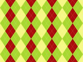 Vibrant argyle pattern in red, lime green pale yellow. Perfect for backgrounds, textiles, or festive designs. The classic diamond shapes create a sophisticated yet playful aesthetic. vector