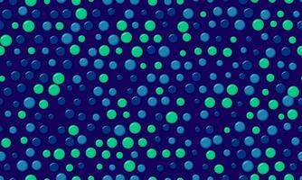 Abstract seamless pattern of teal and blue circles on a dark navy background. Perfect for website backgrounds, textile prints, playful branding, and vibrant presentations. vector