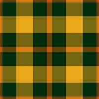 Intricate plaid texture , bold textile fabric check. Menu tartan pattern seamless background in amber and yellow colors. vector