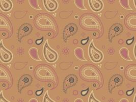 Paisley spa with curled medallion. Curve card designer style. Canvas floral and simple colours. vector