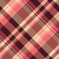 Dynamic pink and beige plaid pattern. Modern geometric textile design perfect for fashion, home decor, or website backgrounds. Seamless repeat texture offers versatile design applications. vector
